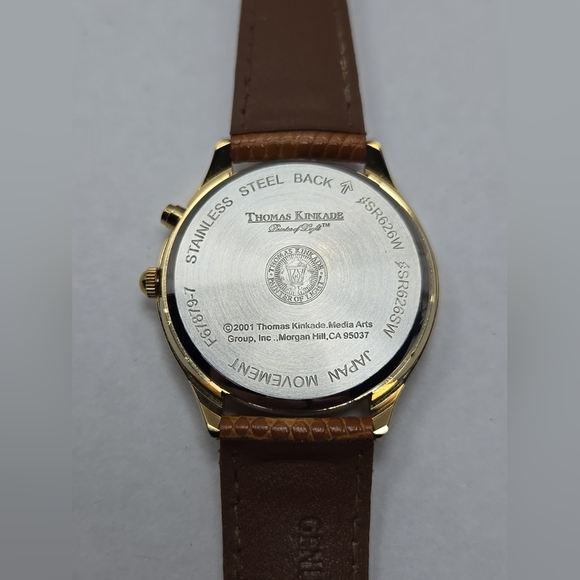 Vintage Thomas Kinkade Painter Of Light Watch Lighthouse Leather New Battery - Picture 11 of 12
